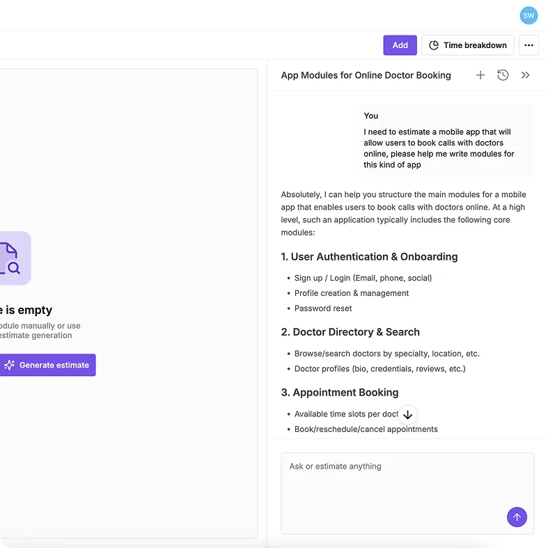 AI assistant
 for scope edits