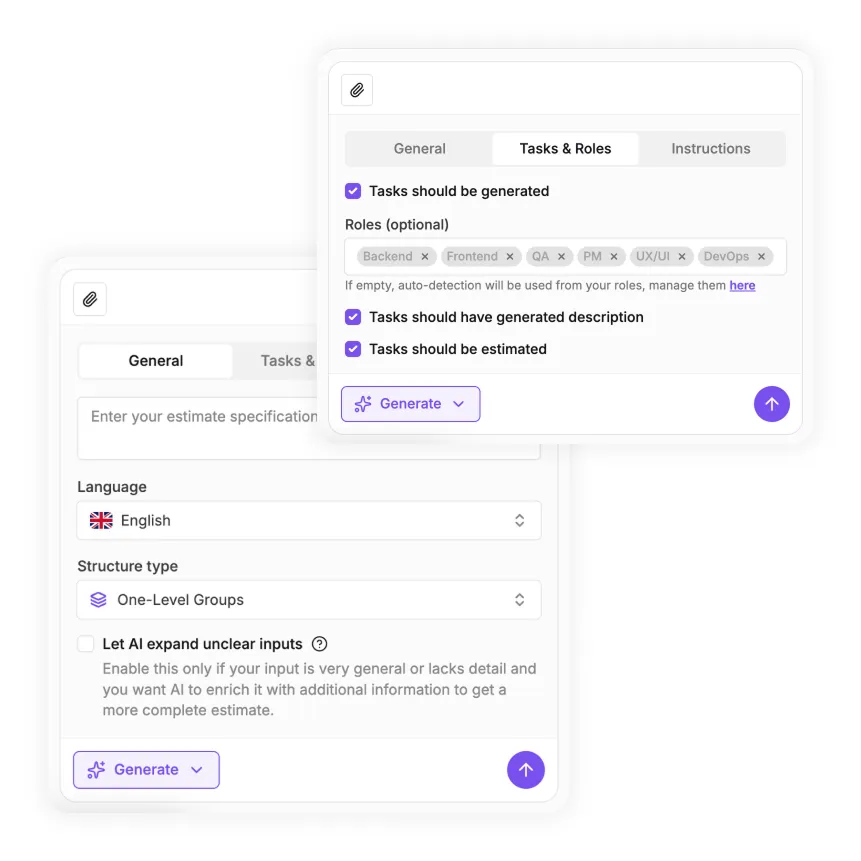 Instant estimates
 with AI