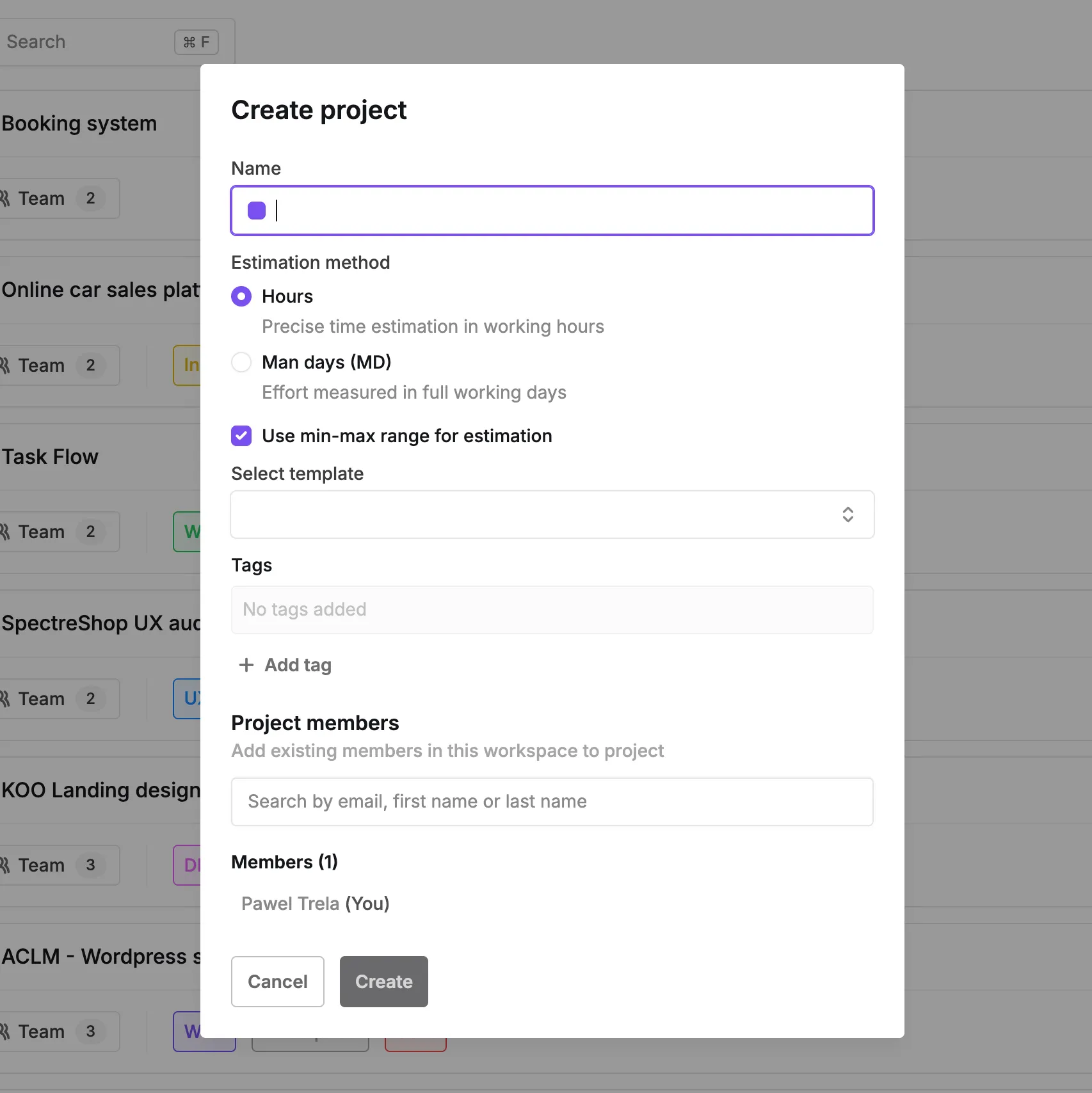 Create your estimate