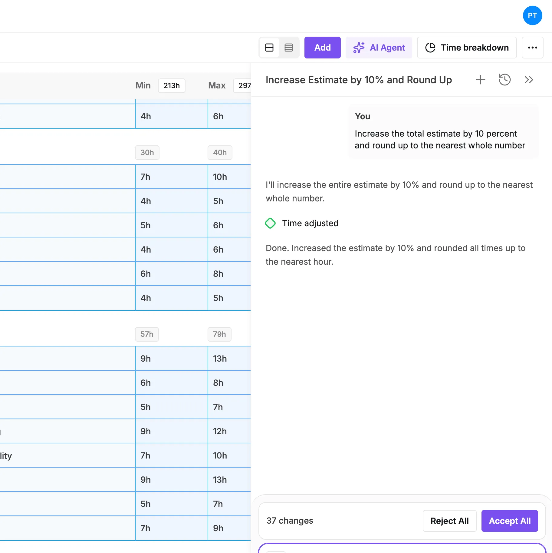 Natural language editing
