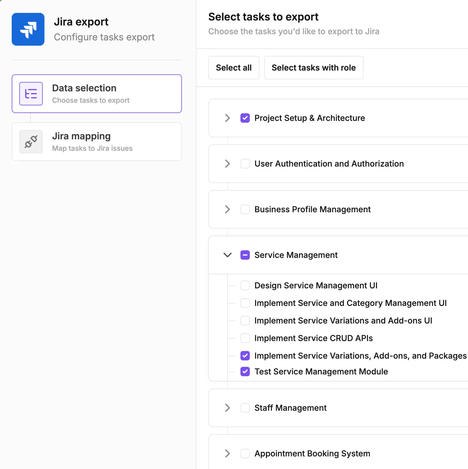 Granular scope selection