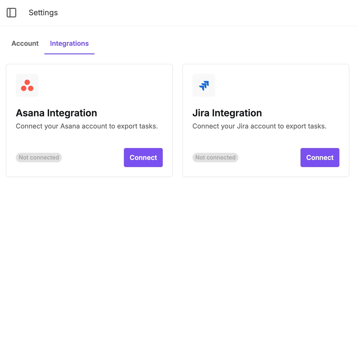 One-click integration setup